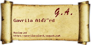 Gavrila Alárd névjegykártya
